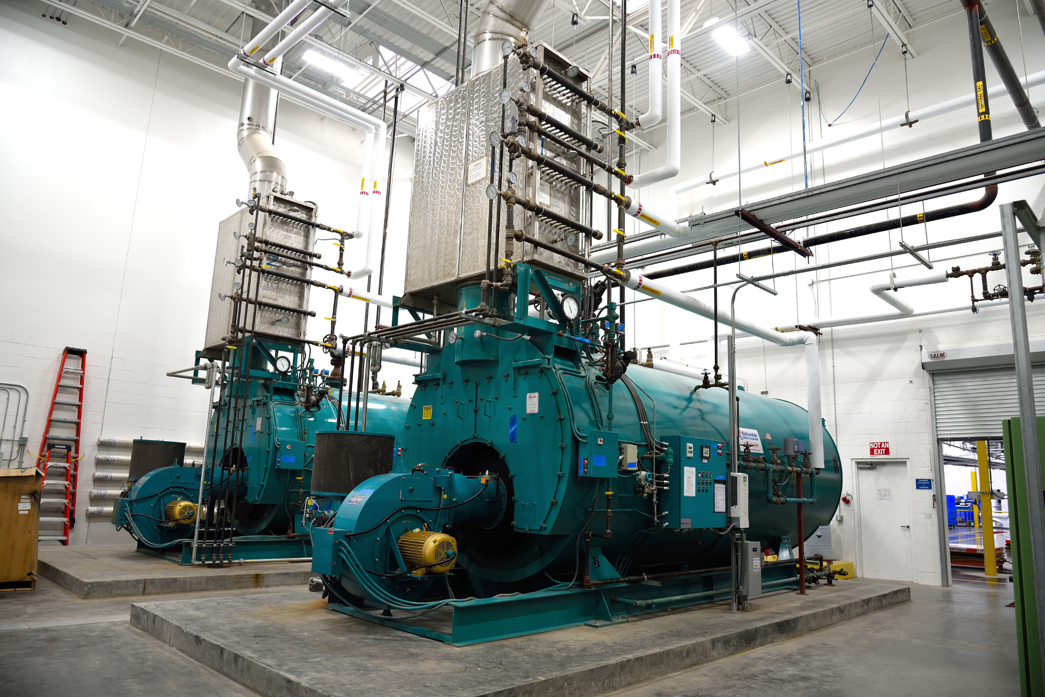 HeatSponge heat recovery equipment installed in a boiler room