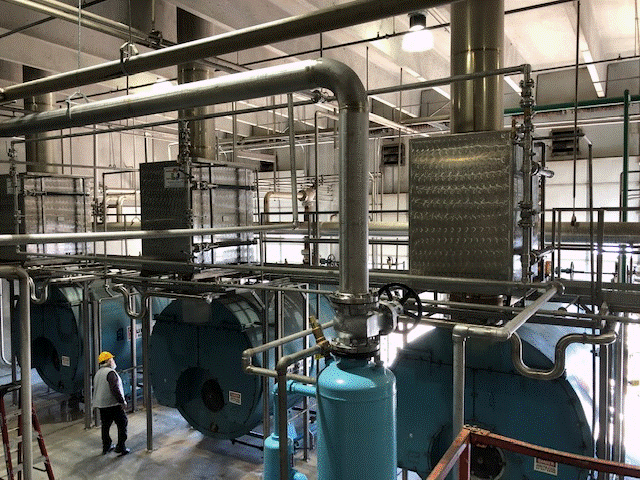 Two HeatSponge economizers installed in an operating boiler room