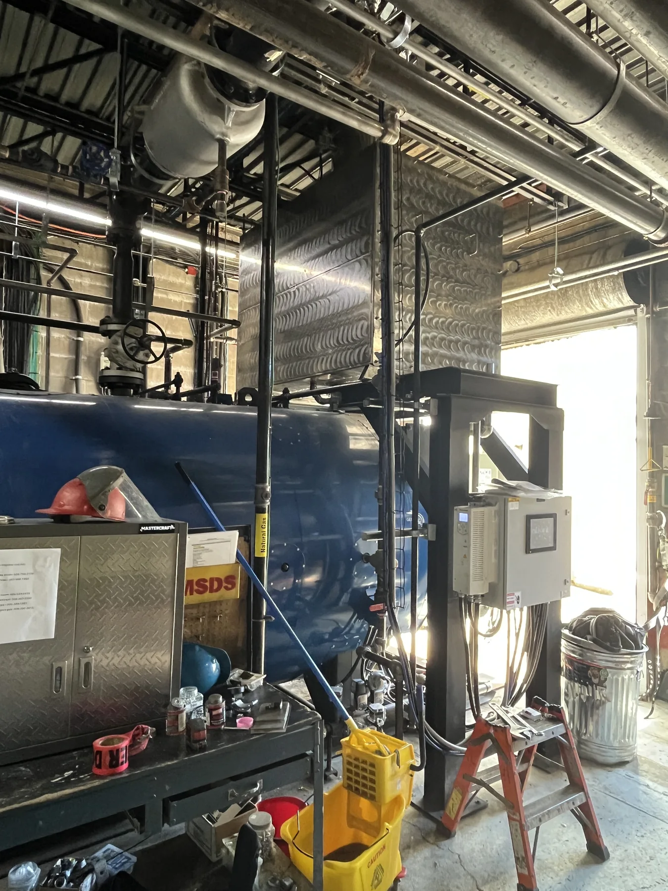 View looking up at the Rainmaker and connected flue